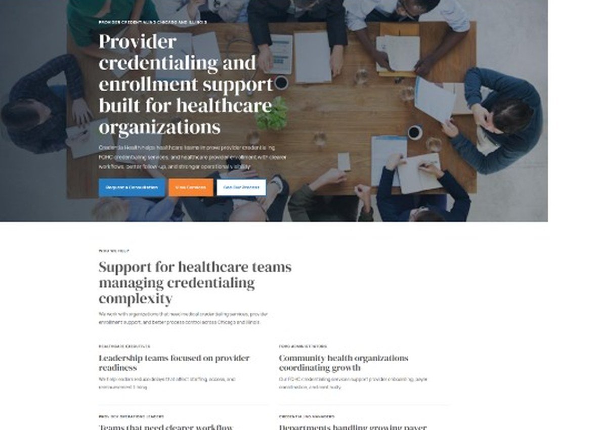CredentiaHealth Provider Credentialing Website preview